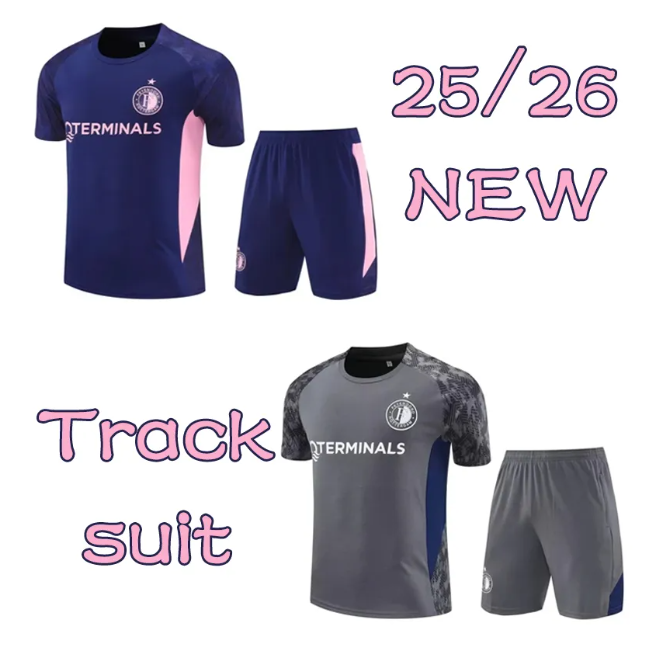 Feyenoords 25 26 tracksuit 2025 2026 training suit Short sleeved suit soccer Jersey kit uniform chandal adult sweatshirt Sweater