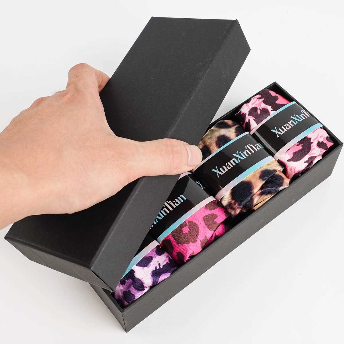 4PCS Mystery Hair Bonnet Gift Box Set for Women - Sleep Protection Caps Elastic Head Wraps Wide-Brim Bonnets Z250808