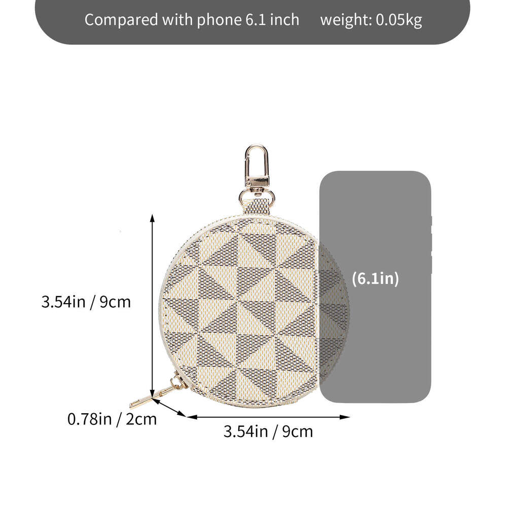 Lacel Urwebin Round Geometric - Patterned Coin Purse: Compact & Stylish Keychain Pouch for Small Essentials