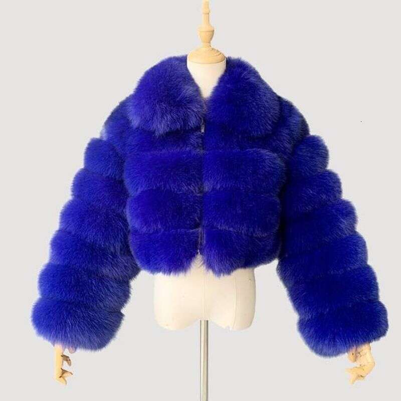 Women's Clothing Short Lapel Fur Imitation Fox Hair Long Sleeve Splicing Women's Coat