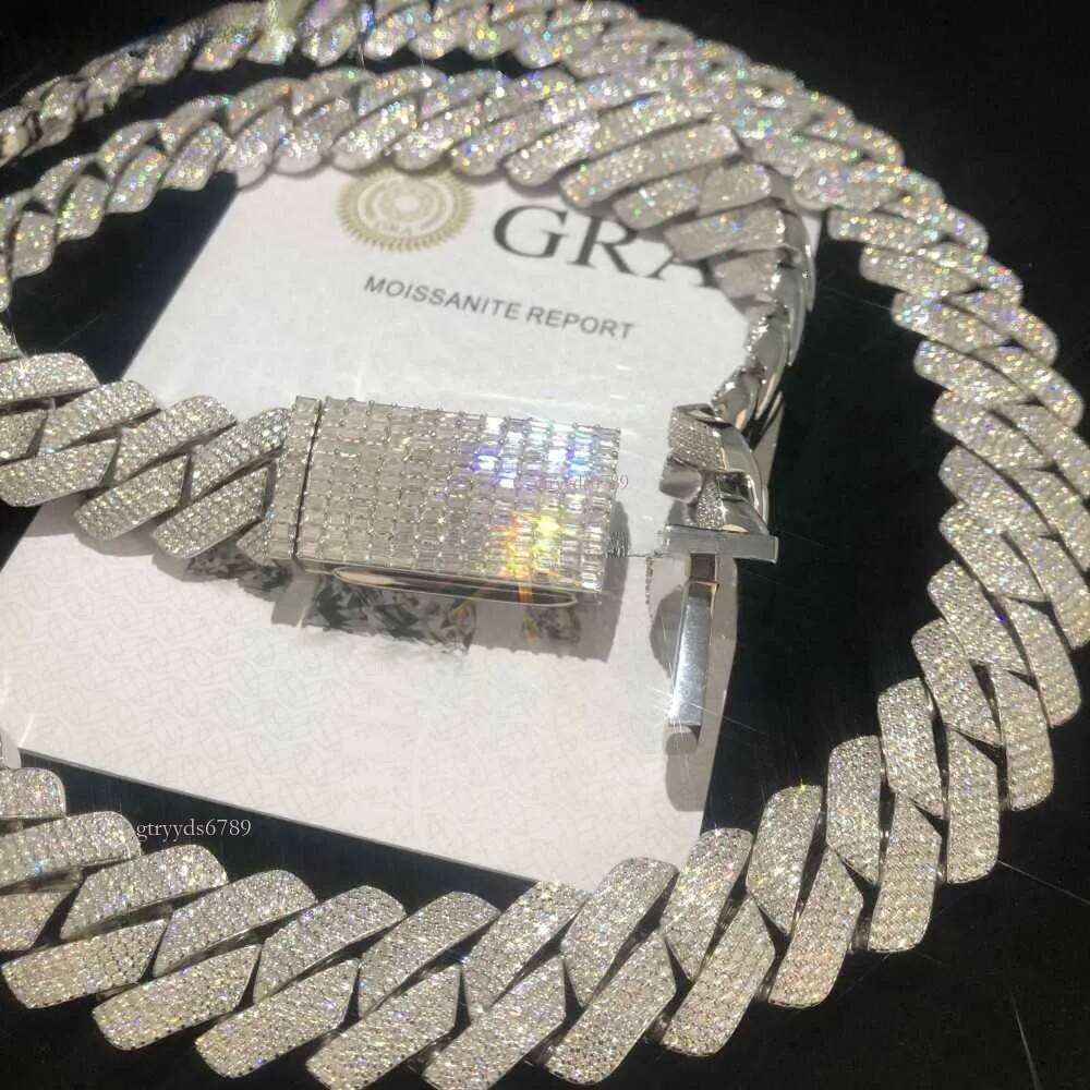 Premium moissanite vvs Miami Cuban chain moissanite Hip Hop men's necklaces free quick delivery