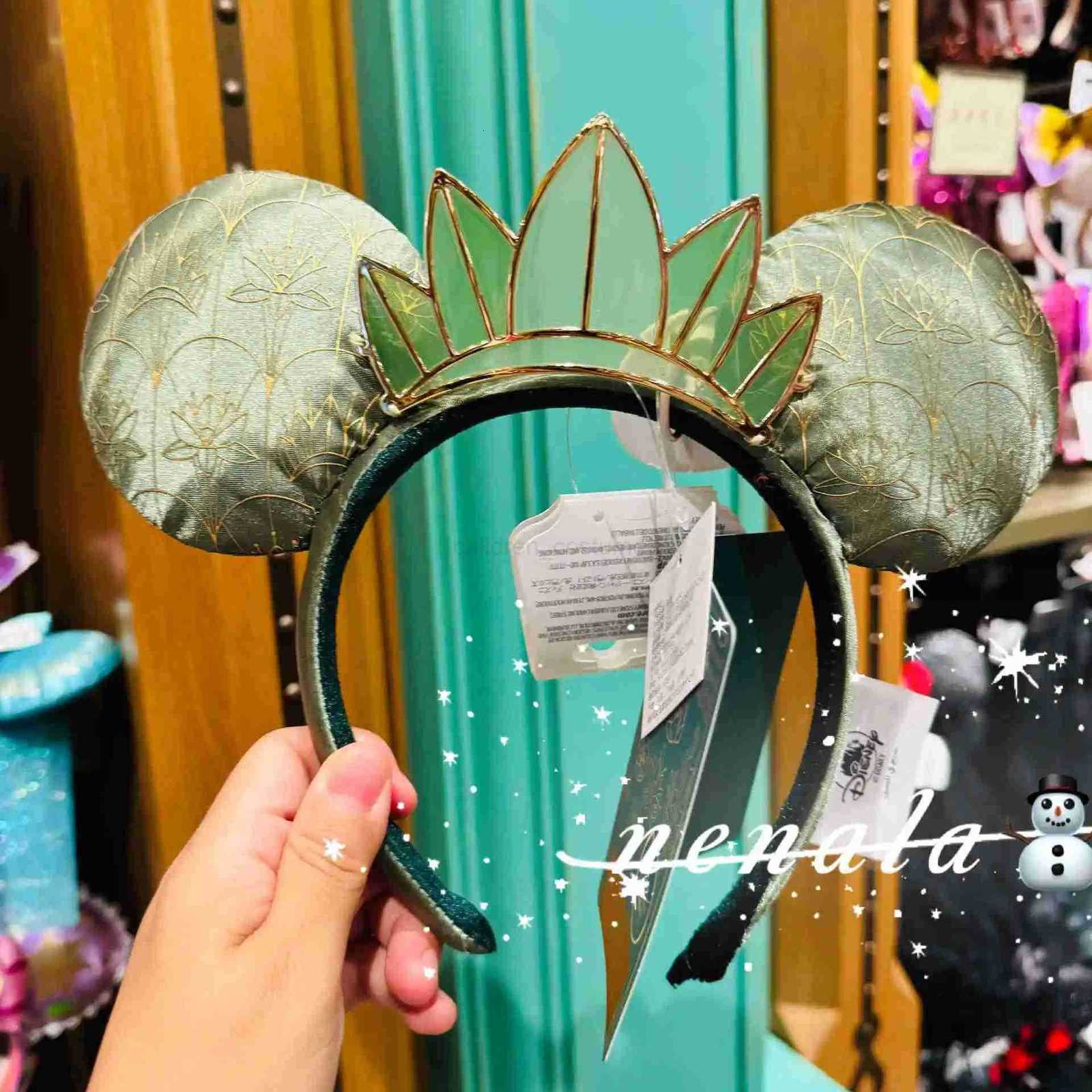 DisneyOriginal Disney Princess Tiana Jasmine Rapunzel Cinderella Ear Headband For Adults Shanghai Disneyland Park Hair Hoop Girl Gifts W250808