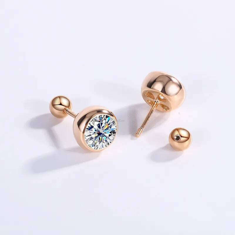 bubble lucky stud earrings designer for women sterling sier pass dia tester vvs moissanite earring plated PT950 gold jewelry valentines day gift