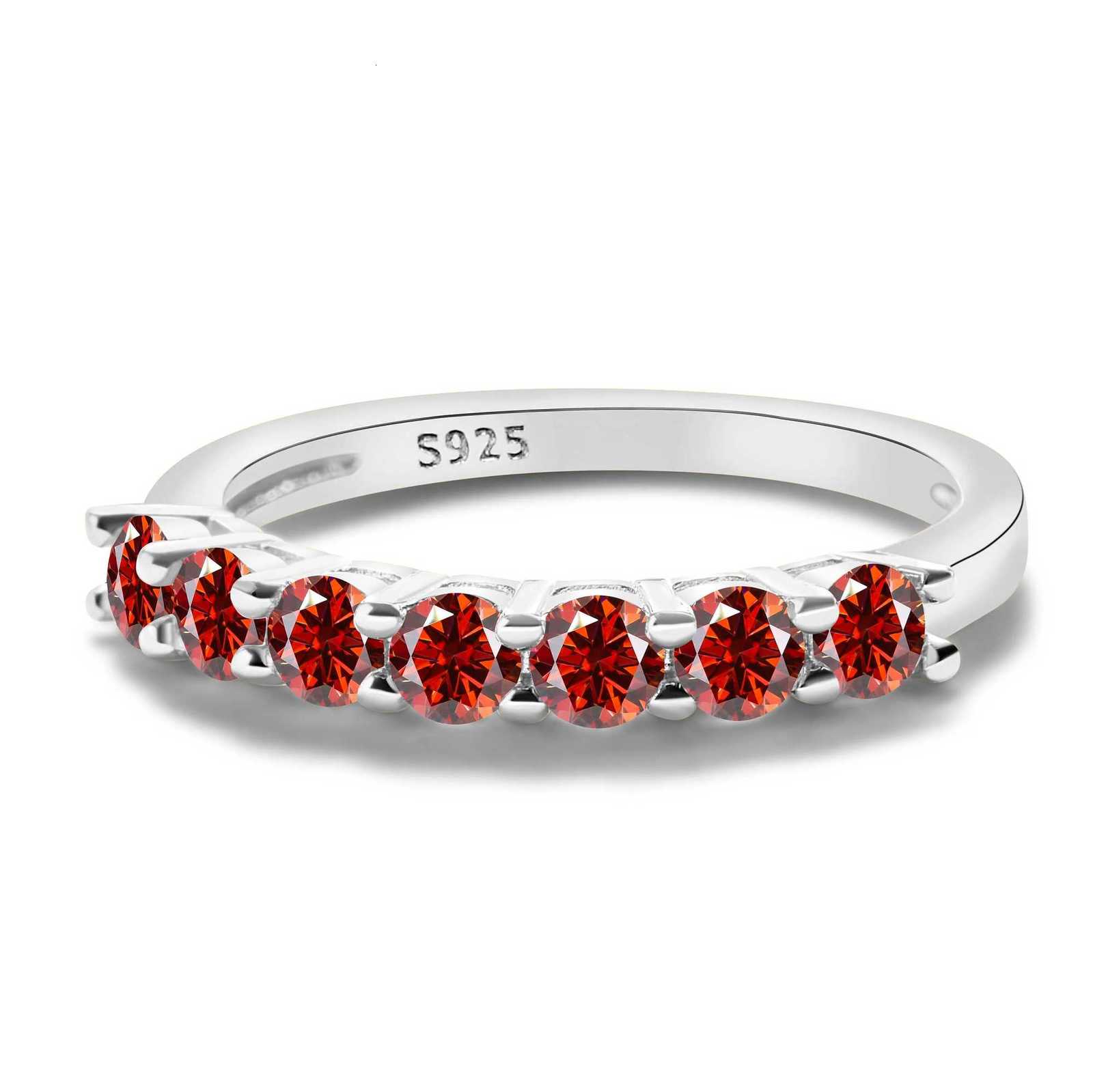 3mmx7PCS Round Moissanite Ring 18K White Gold Plated 925 Sterling Silver Fine Jewelry Wedding Engagement Rings for Women Men Y250808