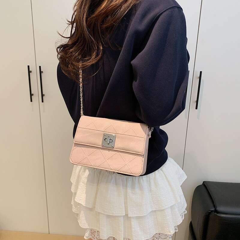 2025 bags New purse and wallet Lock Small Square High-end Fashion Luxury Chain Designer Crossbody Bag