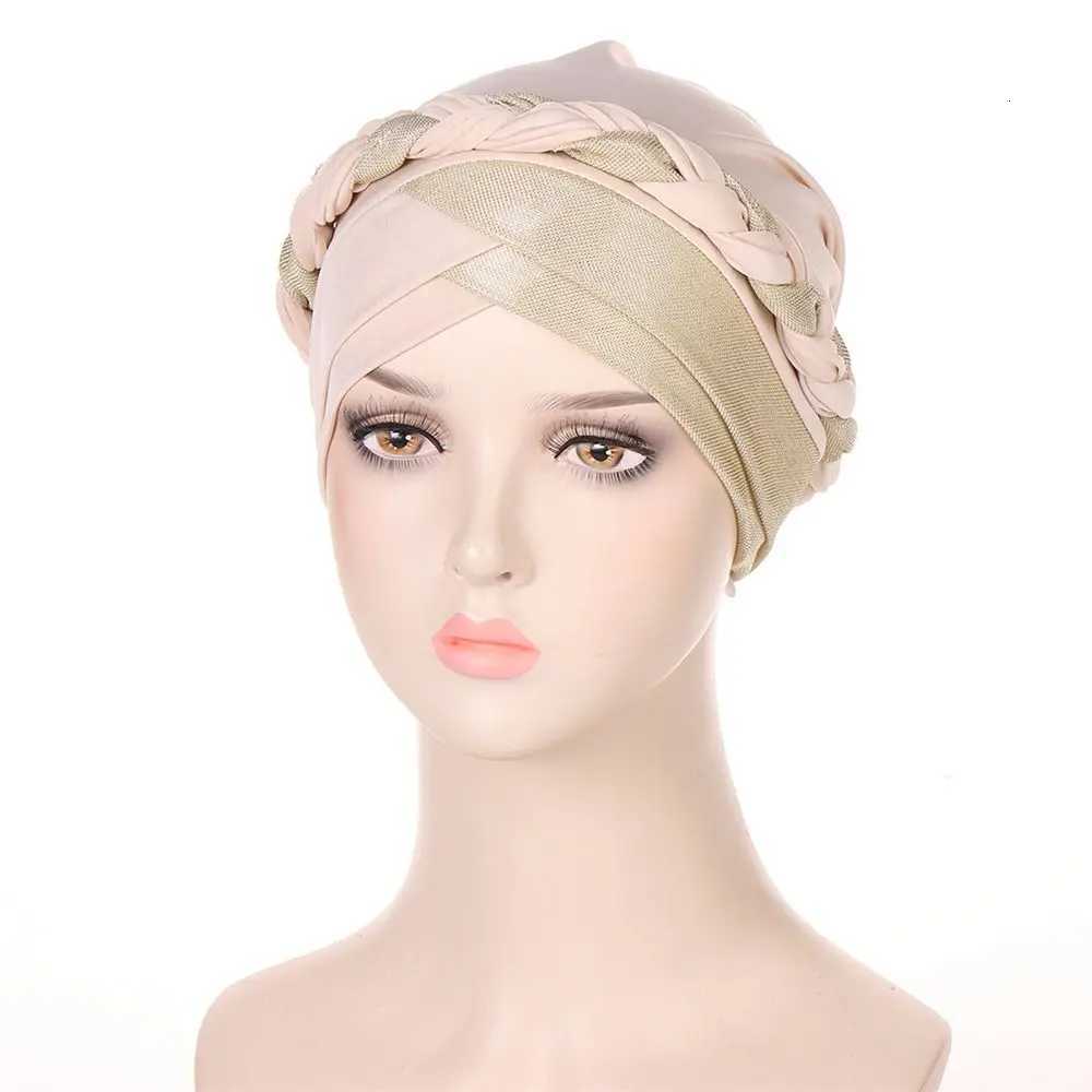 Lady Islamic Headwear Braid Head Wrap Chemo Cap Turban Hat Sleep Cap Cancer Hat Z250808