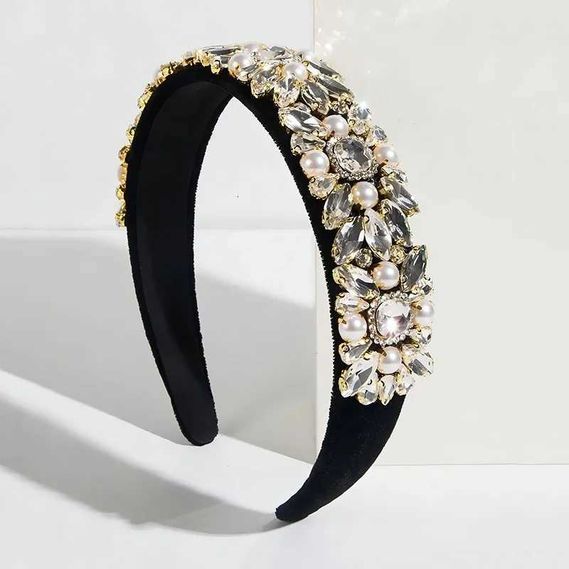 1pc Fashion Jewelry Hair Accessory Rhinestone Artificial Pearl Parties Banquets Daily Wear Wens Luxurious Hair Hoop Hair Band Y250808