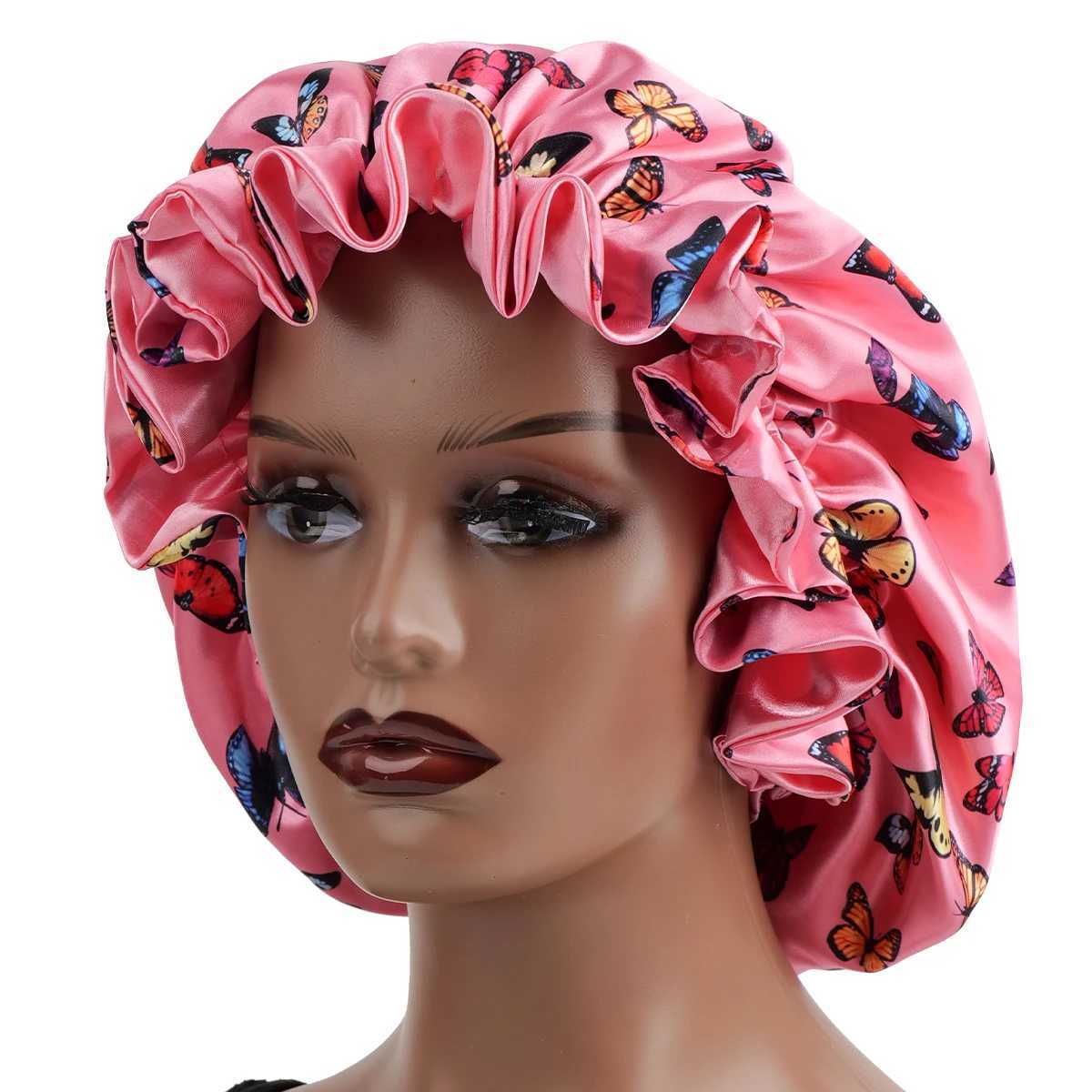 1Pc Double-Layered Minimalist Hair Bonnet Satin Bonnet Sleep Caps Can Be Worn on Both Sides Versatile Cap for Men/Women Z250808
