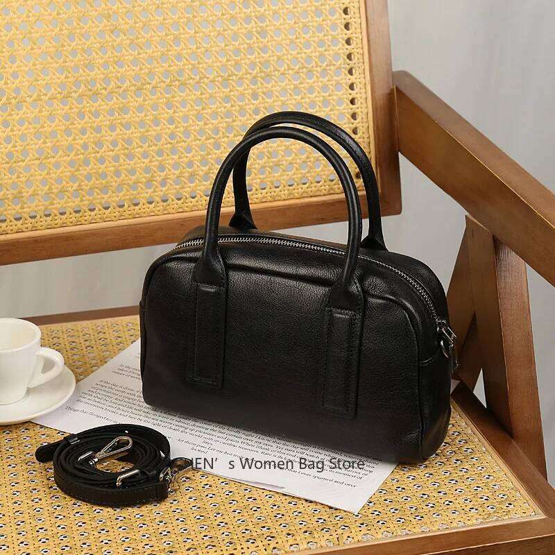 2025 New Genuine Women's Handbag Retro Shoulder Cow Leather Commuter Crossbody Female Bag For Shopping Travel 250731 20250805