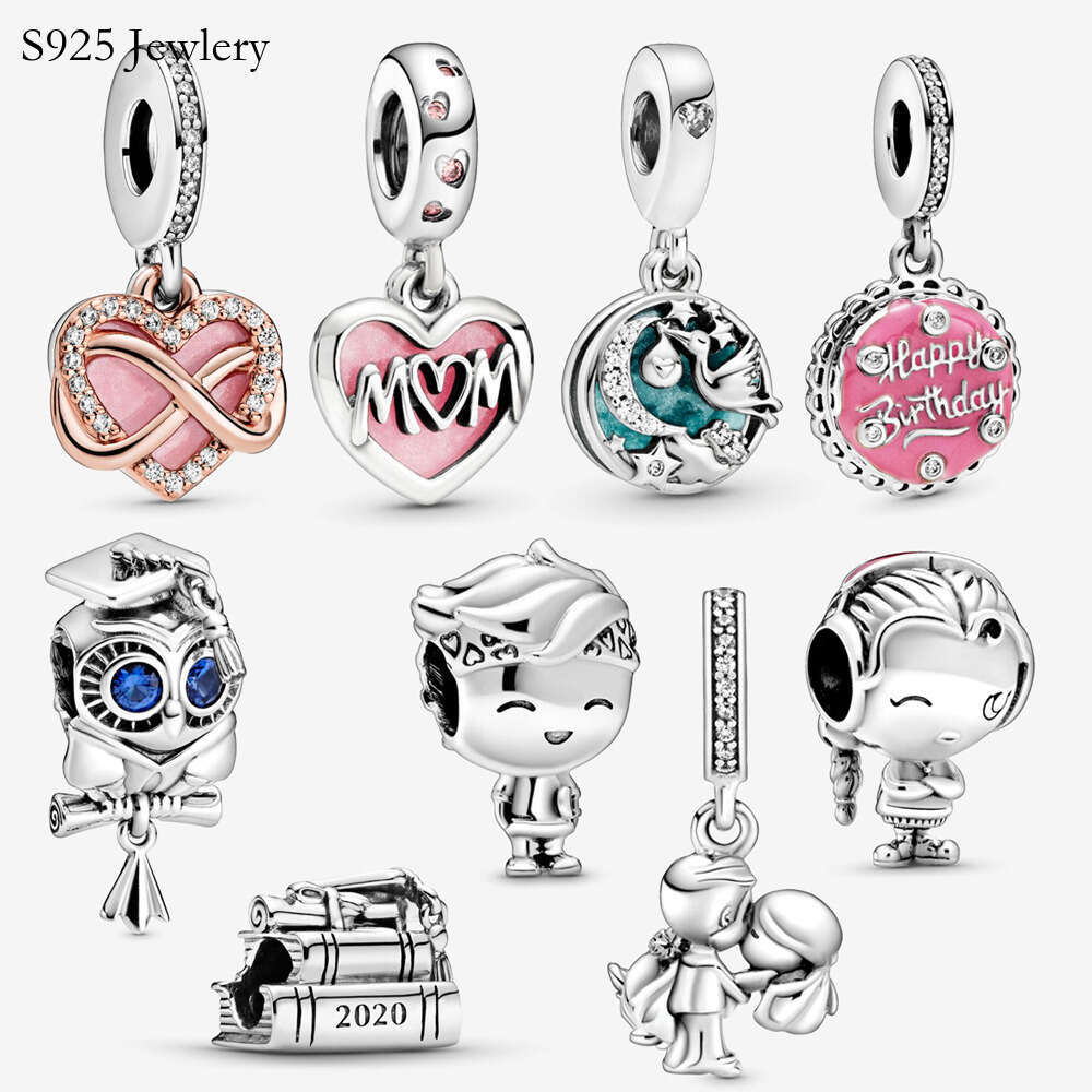 2024 New Popular 925 Sterling Silver Beads 12 Types Of Owl Graduation Charm Is Suitable For Primitive Bracelet Women DIY Jewelry