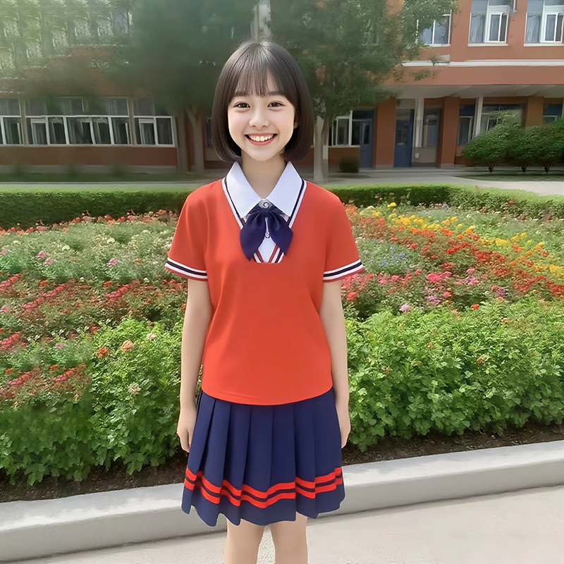 Summer New Design Customization Kindergarten Primary School Children Polo Shirt Uniform Clothing Men's and Women's Skirts School Uniform