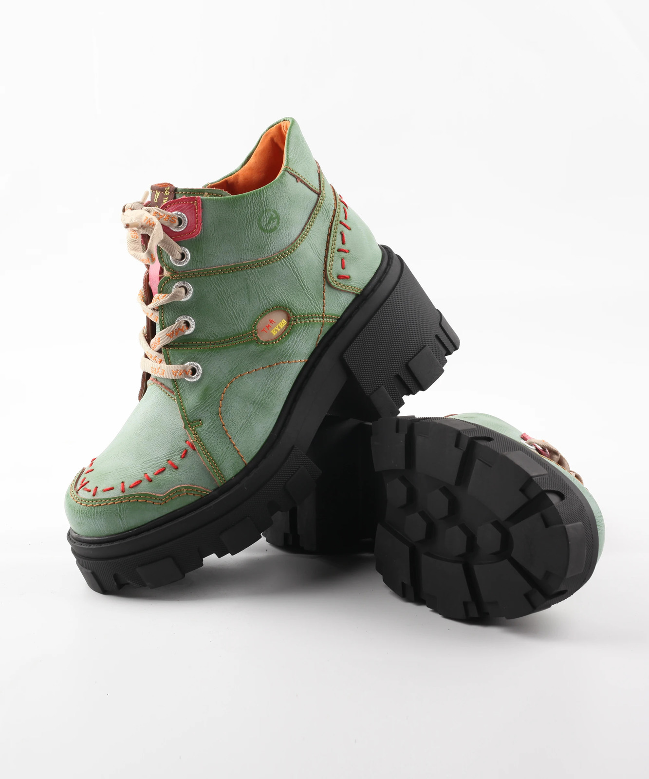 Spring and Autumn Seasons Womens Solid Color Handsewn Thickened Sole Boots 250801