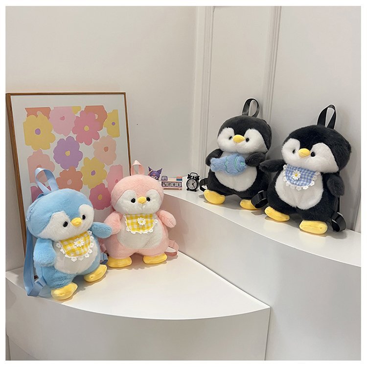 2025 Autumn New Women s Backpack Little Penguin Plush Bag New Doll Plush Toy Cute trend Cartoon Girl Backpack Cartoon Backpack New Designer Backpack