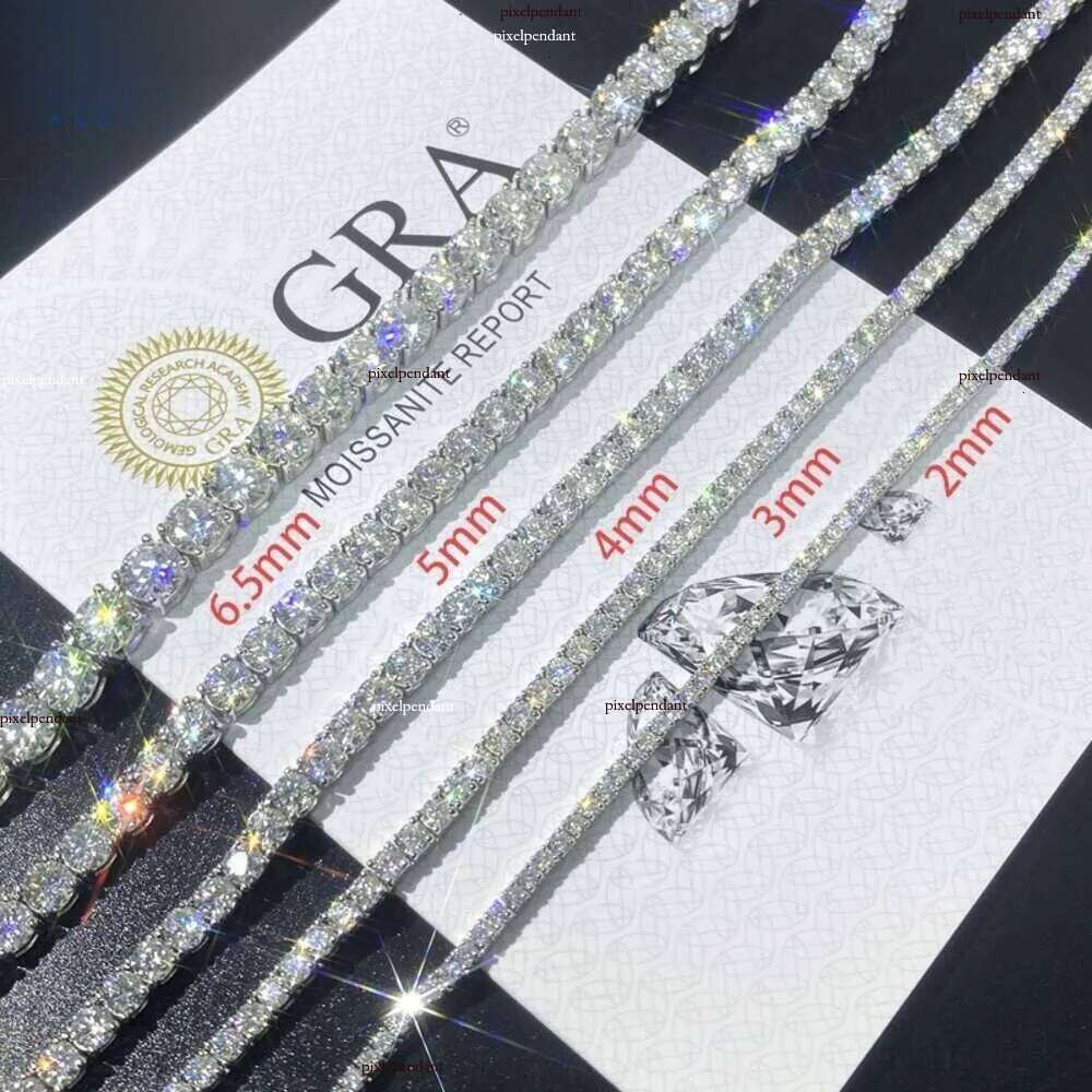 designer bracelets hip hop style gems chain unisex sterling sier iced out moissanite dia tennis necklace jewelry