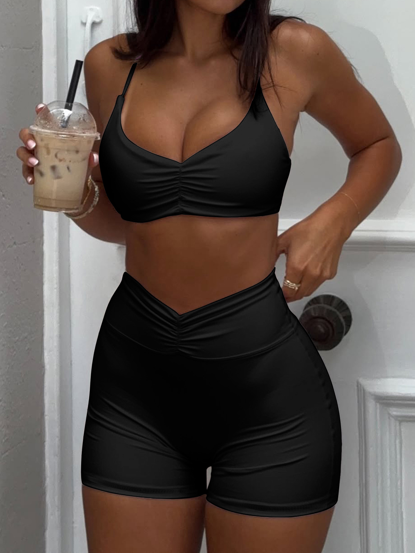 2025 Designer women yoga set summer vest and shorts two piece set women yoga fitness sport set