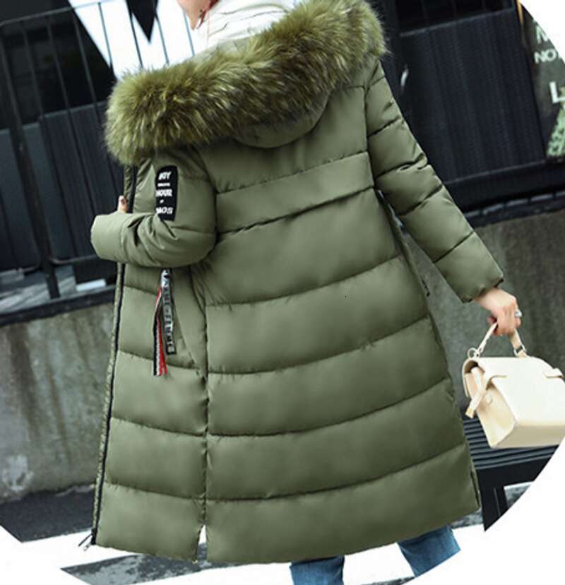 Women's Clothing New Padded For Women Long Styledown Thickened Over The Knee Fur Collar Cotton Jacket Soft Winter Coat