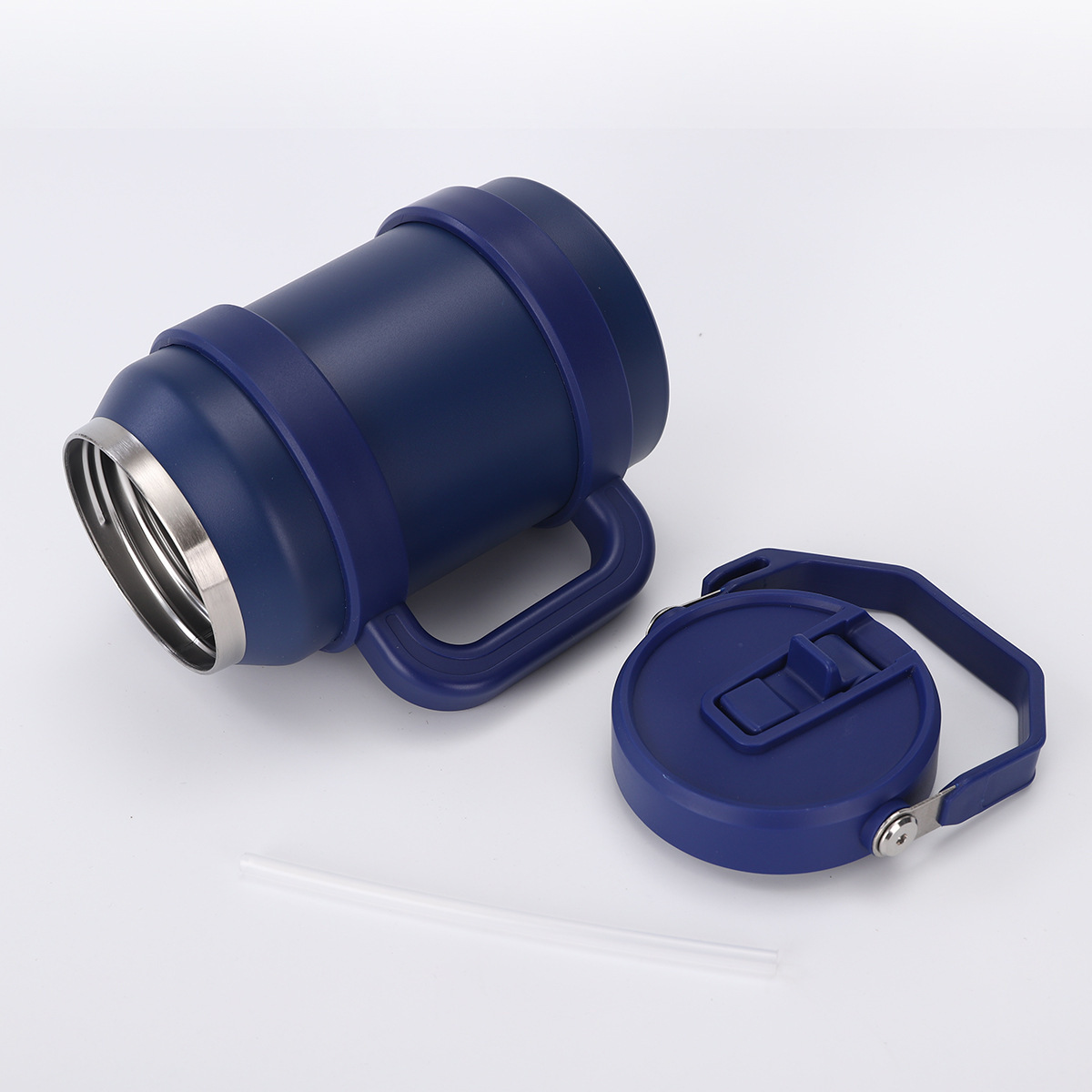 1500ML 2000ML Thermos Large-capacity Bucket Set Self-driving Car Handle 304 Stainless Steel Insulated Cup Travel Outdoor Sports Water Bottle 2025 New 