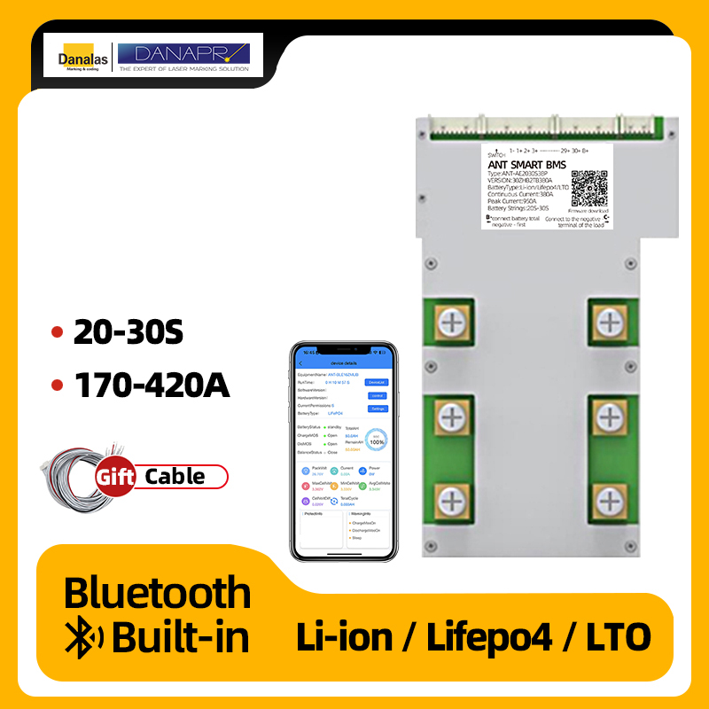 Dana 20-30s Industrial BMS 220A, Li-ion / LifePO4 / LTO / Na-ion Balancer Active, Bluetooth App, pour ESS / Forklift / E-Bike