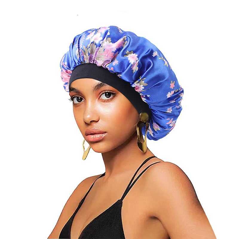 New Satin Hair Caps for Sleeping Women Bath Wide-brimmed Headwear Cover Hat Curly Hair Styling Accessories Hair Cap for Sleeping Z250808