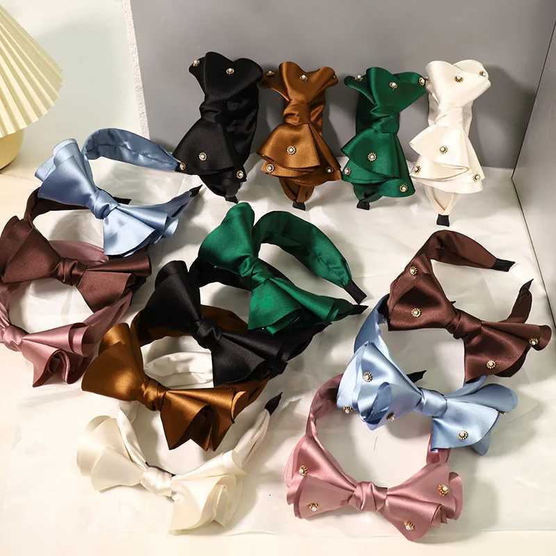 Fashion Satin Big Bow Rhinestone Hair Bands Ornament Accessories For Women Hair Accessories Wholesale Y250808