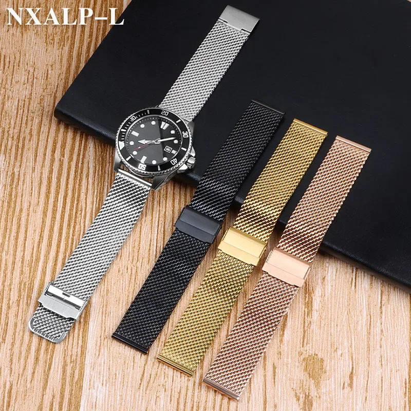 10mm Mesh Milanese Watch Band for Strap Quick Release Stainless Steel Bracelet 18mm 20mm 22mm 24mm 250805