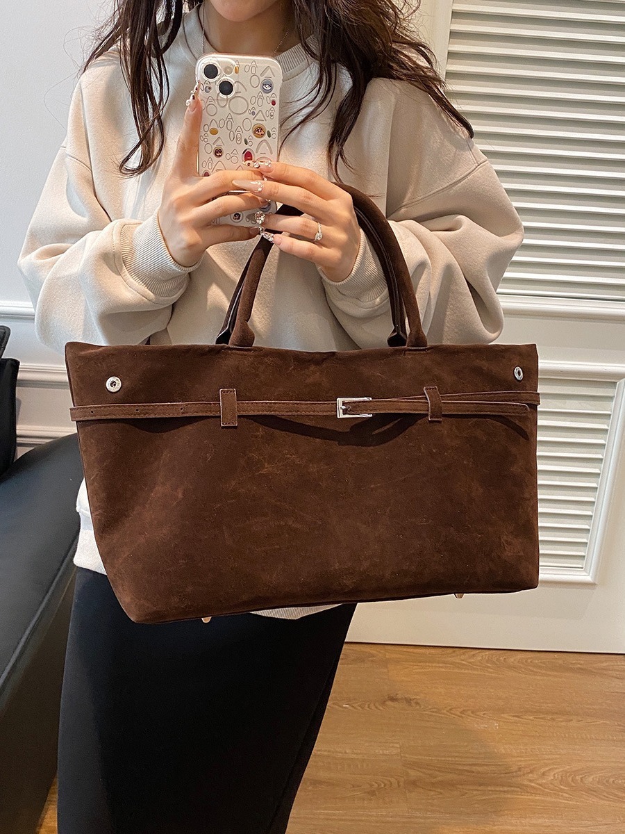 Cross-border New Luxury Bag Fashion Trendy Free Delivery To Your Door Designer Bag Retro Suede Tote Handbag Shoulder Bag