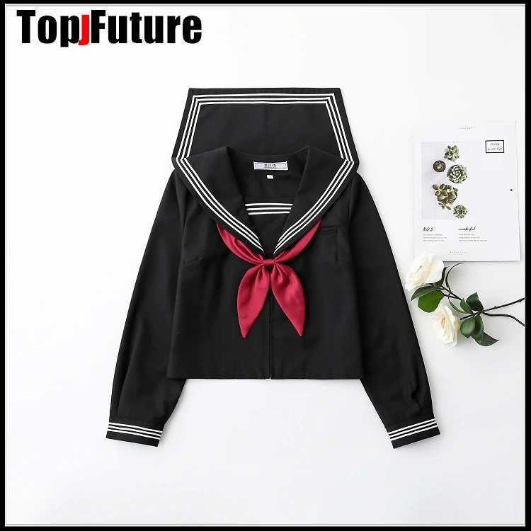 Basic JK uniform dress orthodox black Guanxi Lapel improved white three sailor suit Japanese summer student SCHOOL UNIFORM 250729