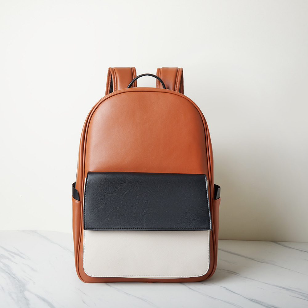 Luxury Brand Designer Bag 2024 New Men's Trendy Brand Three-Color Large Capacity College Patchwork Casual Backpack Laptop Backpack Travel School 