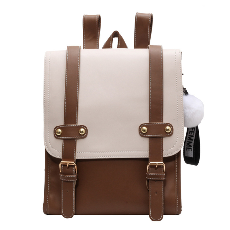 2025 Autumn New Women's Backpack New Retro Style Buckle Belt Design Women's fashion Backpack Commuter Backpack Autumn New Color Contrast Des