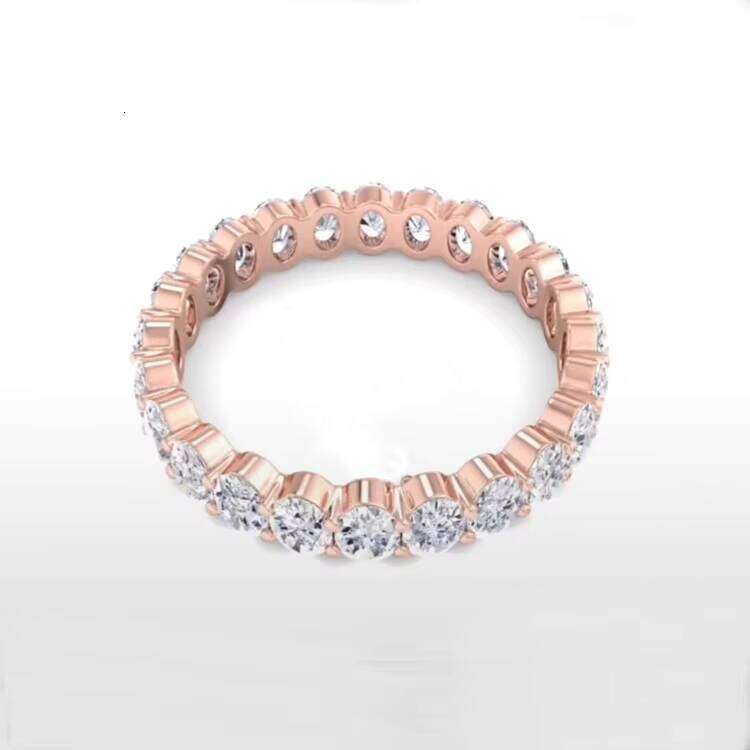 RTS VVS Oval Cut Wedding Eternity Rose Gold Pass Dia Tester Moissanite Engagement Ring for Women