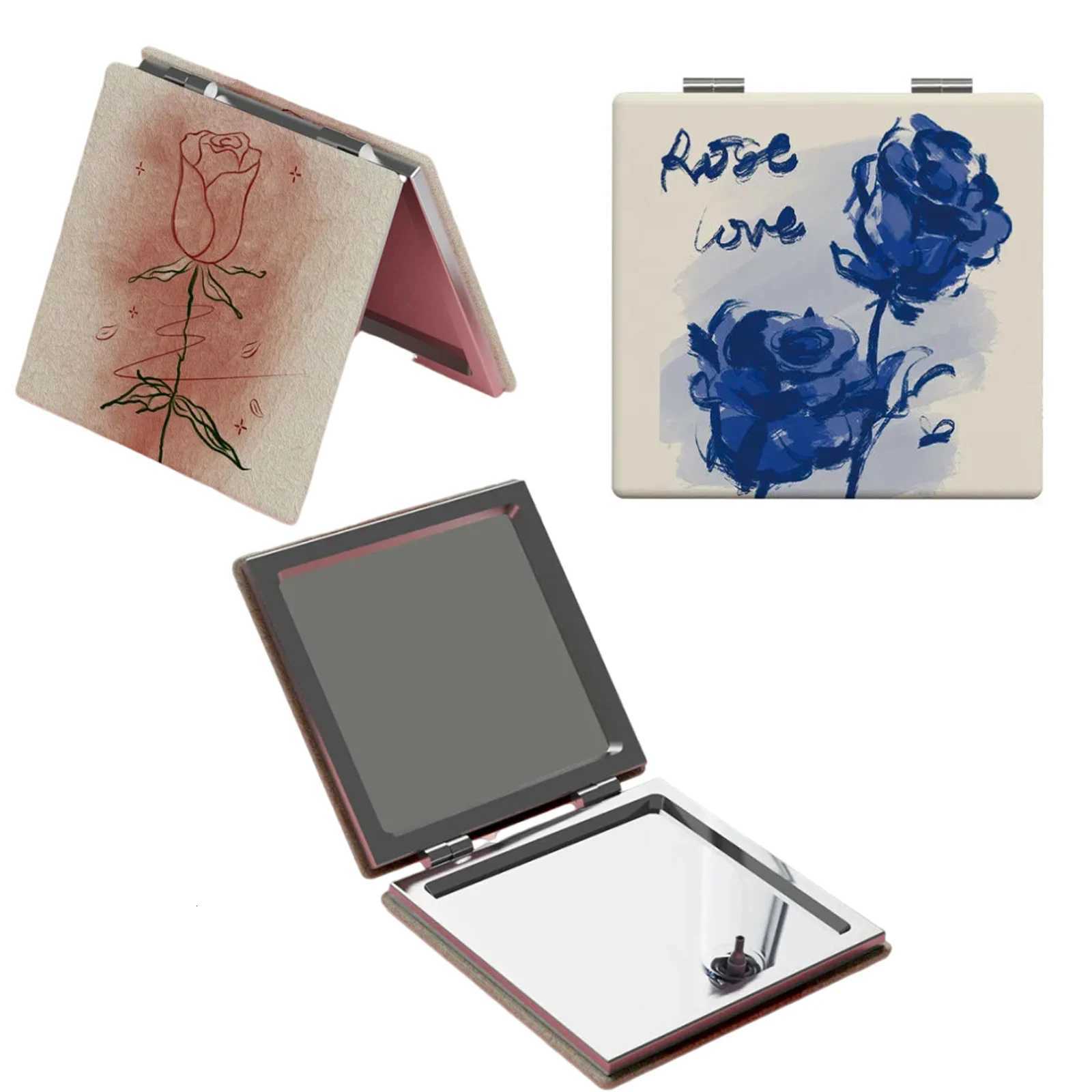 1pc Portable Folding Mirror Double-Sided Mini Makeup Mirror Magnification Foldable Pocket Travel Beauty Cosmetic Tool for Girls and Women Z250807
