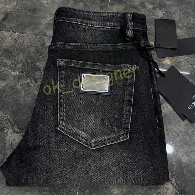 Designer jeans for mens jeans Casual brand Classic Style jeans letter Denim Pants Elastic Regular Trousers for men high quality streetwear baggy jeans size 29-40