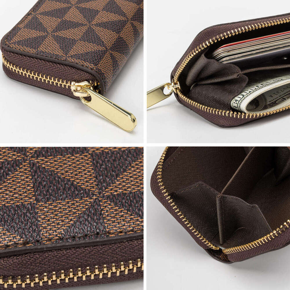 Lacel Urwebin Fashion - Forward Small Zip Wallet: Unique Triangular Print, Multiple Card Slots, and Coin Compartment.