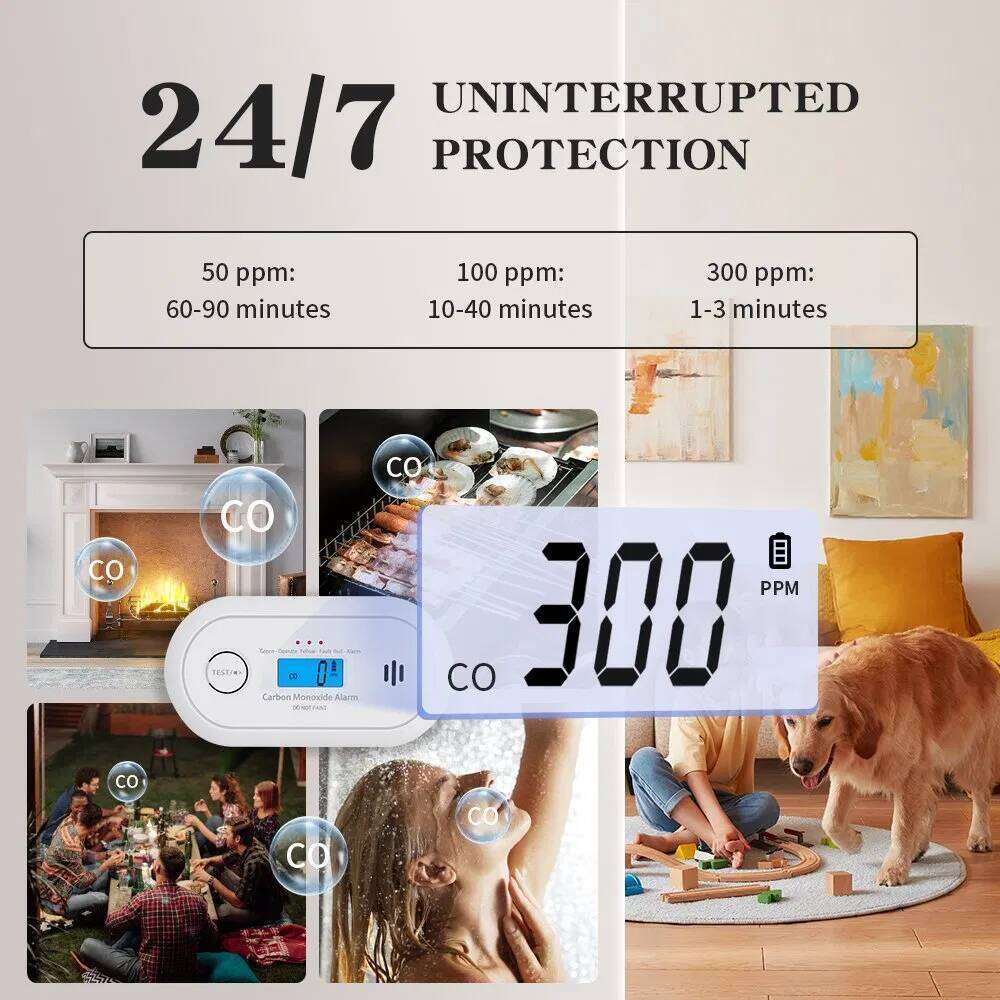 V-Come Interlinked Carbon Monoxide Alarm, Wireless Interconnected Co Detector with Replaceable VC22FR