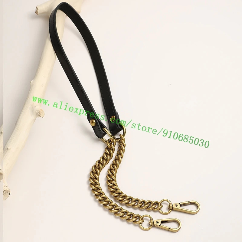 Black Leather Vintage Golden Chain Shoulder Strap For ner Women Marm0nt Handbag Lady Flap Bag Carry Belt Replacement 120cm 250801