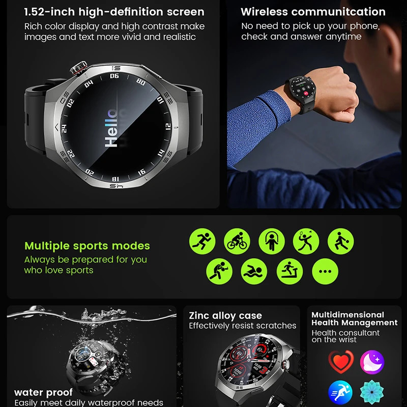For GT5 Pro Smart Watch Men AMOLED Screen GPS Motion trajectory Heart Rate Bluetooth Calls SmartWatch Waterproof 250808