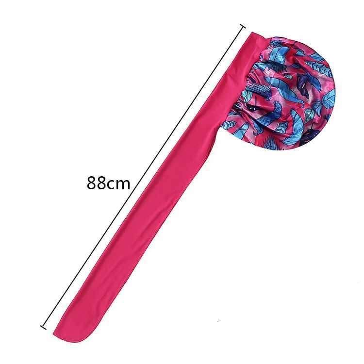 Extra Large Satin Bonnet Long Tail African Style Print Bonnets for Women Shower Cap Womens Hats Hair Bonnet for Sleeping Z250808