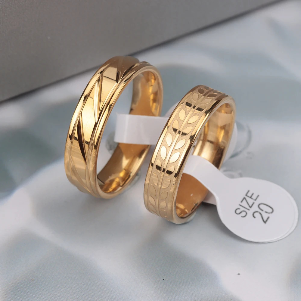 30 Pieces/Lot PVD Plating Hollow Stripe Carved Waterproof Stainless Steel Rings For Men and Women 250814
