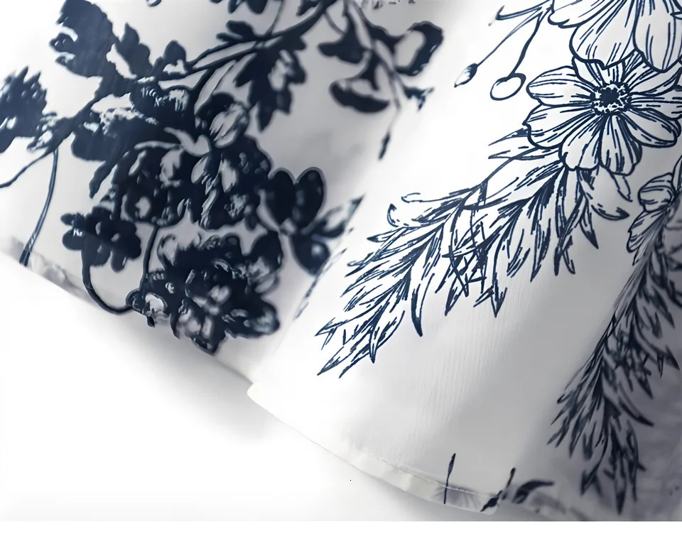 Womens spring and fall vintage print dress interpretation of elegant temperament lace-up slim French long sleeve long skirt 250728