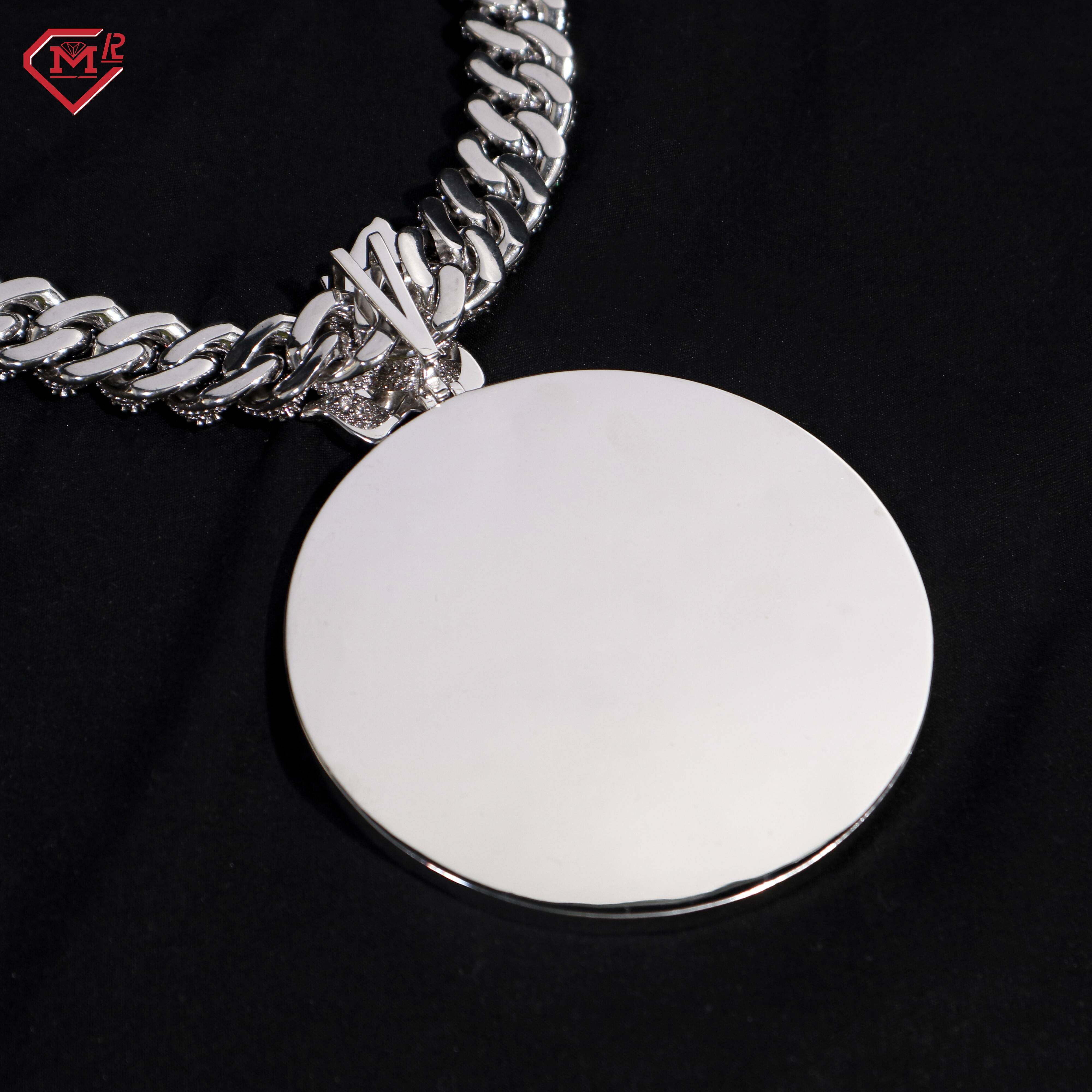 High Quality Custom Moissanite Pendant Round 925 Silver Passes Diamond Tester Moissanite Pendant