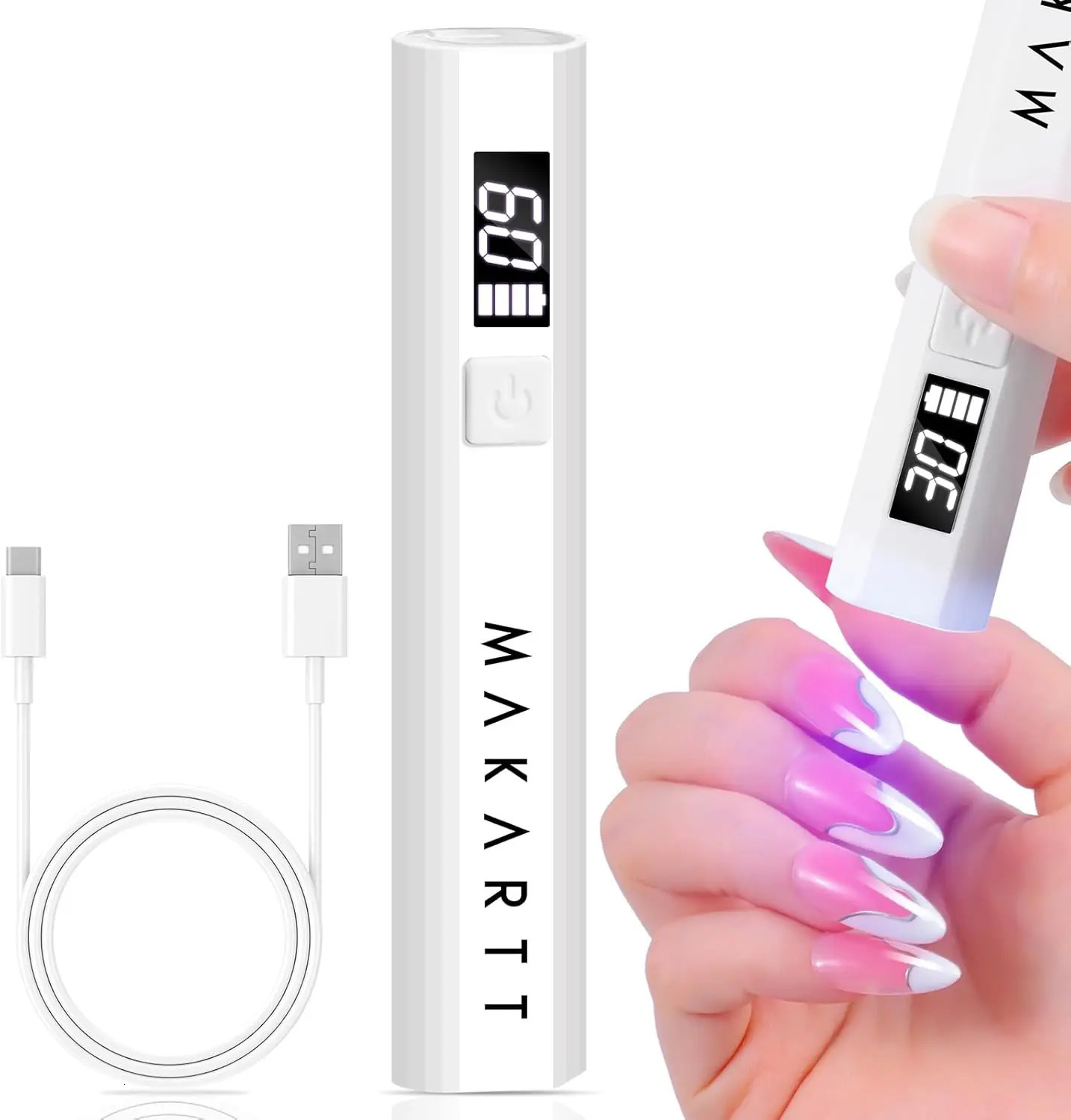 Makartt UV Light for Gel Nails Handheld Mini UV LED Nail Lamp Portable Lumiere Nail Dryer for Curing Gel Polish Nail Glue 250814