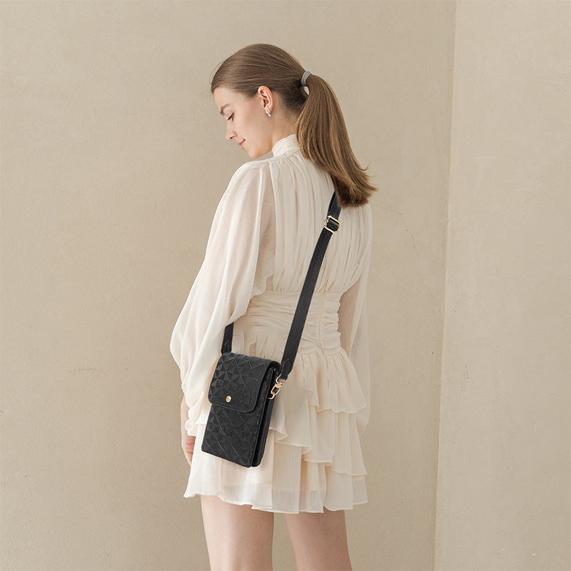 Lacel Urwebin Cross body Designer bag Phone for Women Versatile Vertical Crossbody Shoulder Fashion Double Layer Mini Bag Embossed