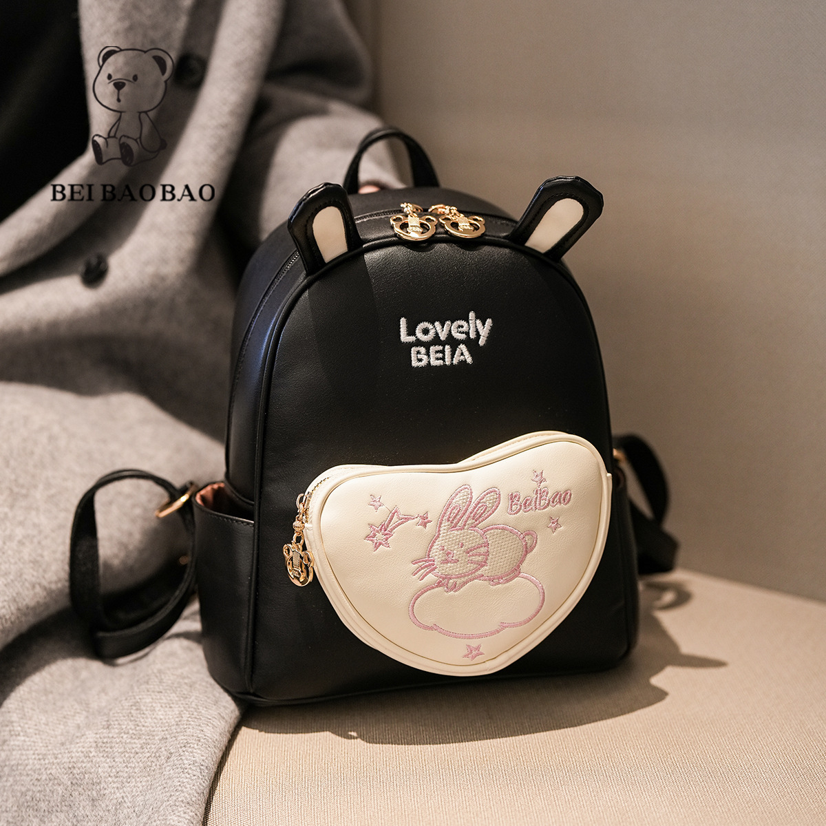 Fresh Sweet Cute Lady Color-Block Large Capacity Travel Backpack for Women ddmymoon