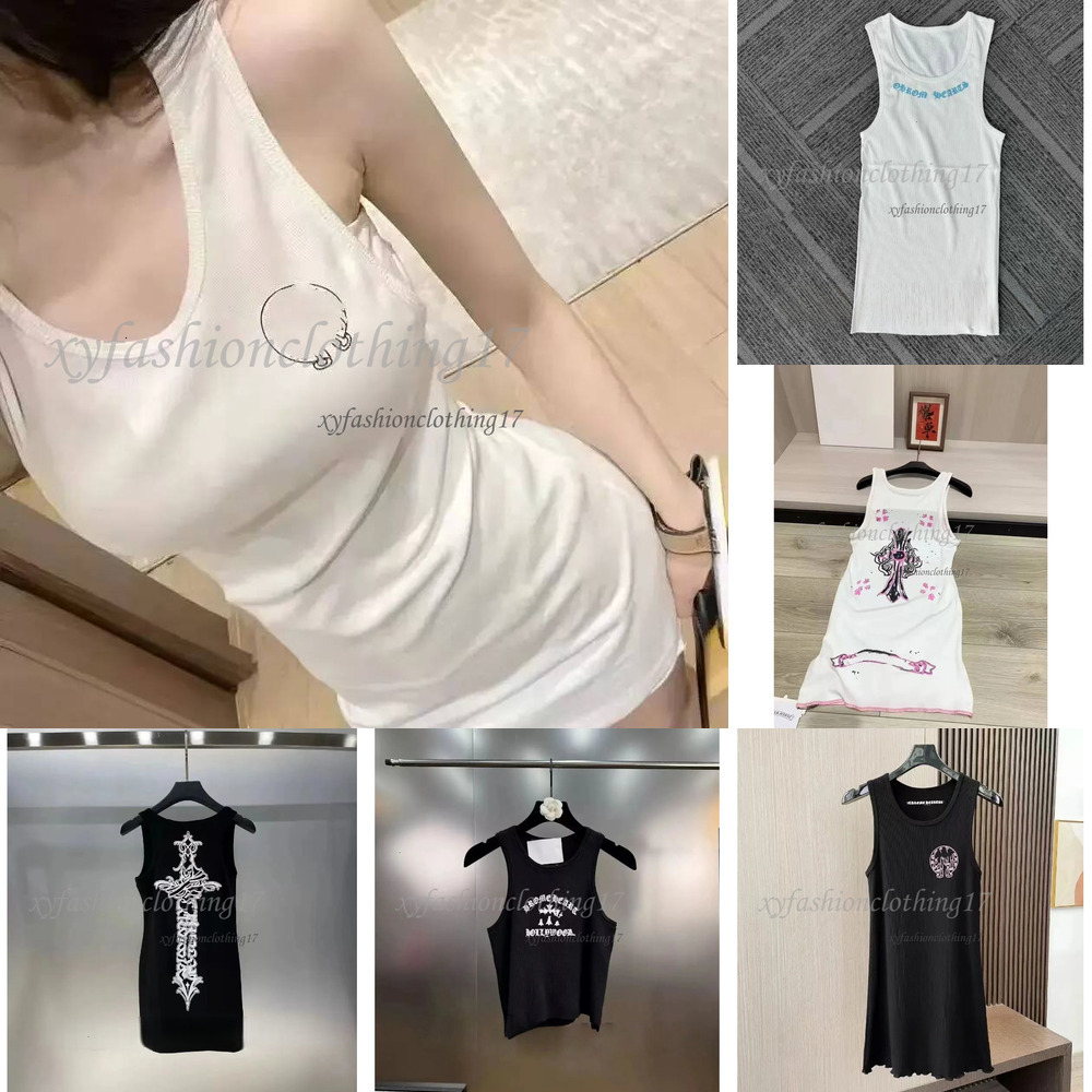 Women's tanks designer Chrome vest women tank top designer luxury vest sleeveless pure cotton fashion knitted camisole tees Womens Sexy Dress Base Shirt fb