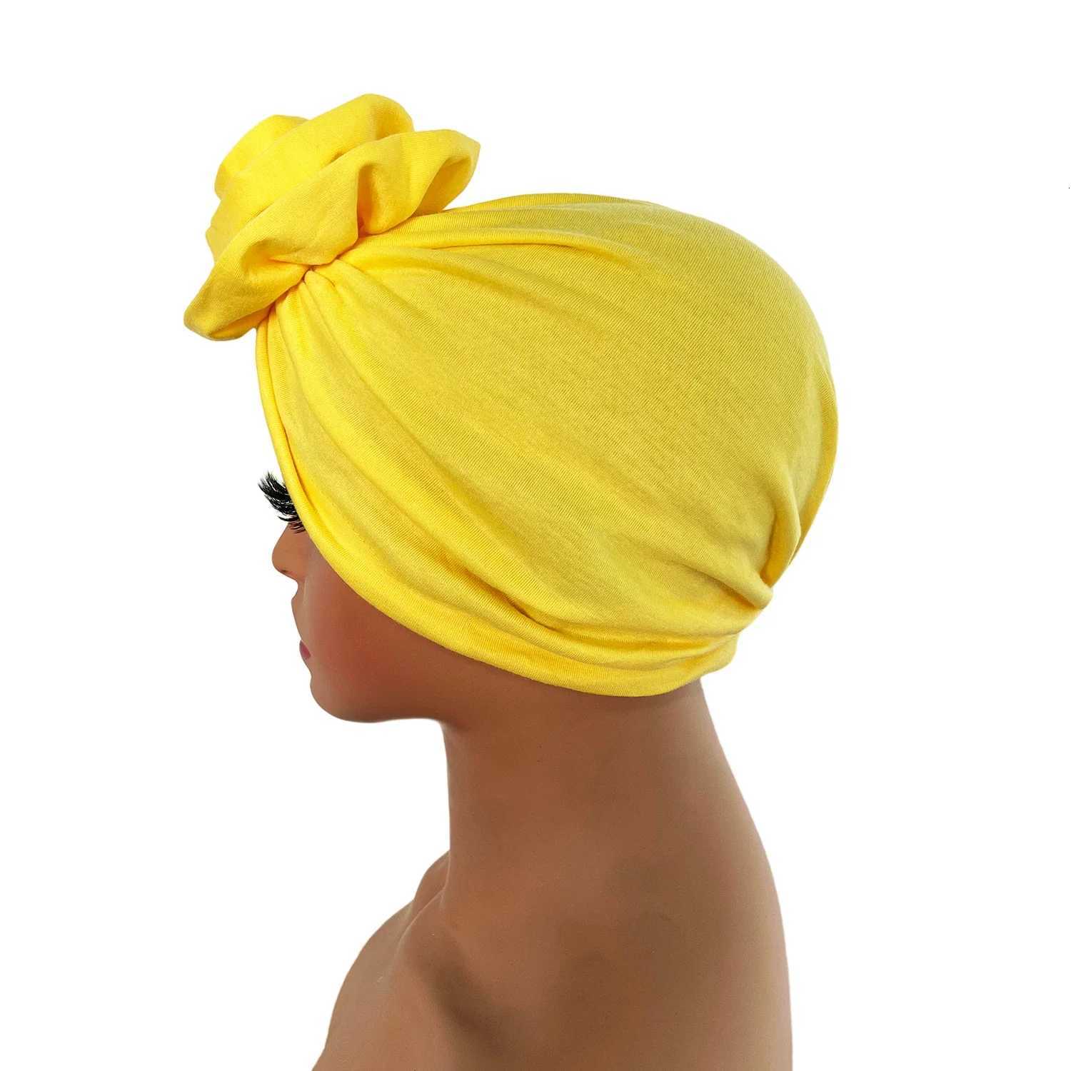 Ethnic Womens Hijabs Big Flower Turban Wrap Head Popular African Ladies Church Wedding Beanie Hat Multifunction Cap Accessories Z250808