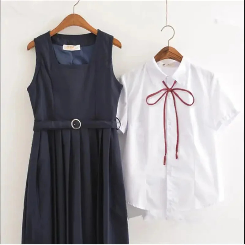 Japanese Pleated Dress Suit Jk Uniform Basic White LongShortsleeved Sailor Kansai Flaperon Preppy 250729