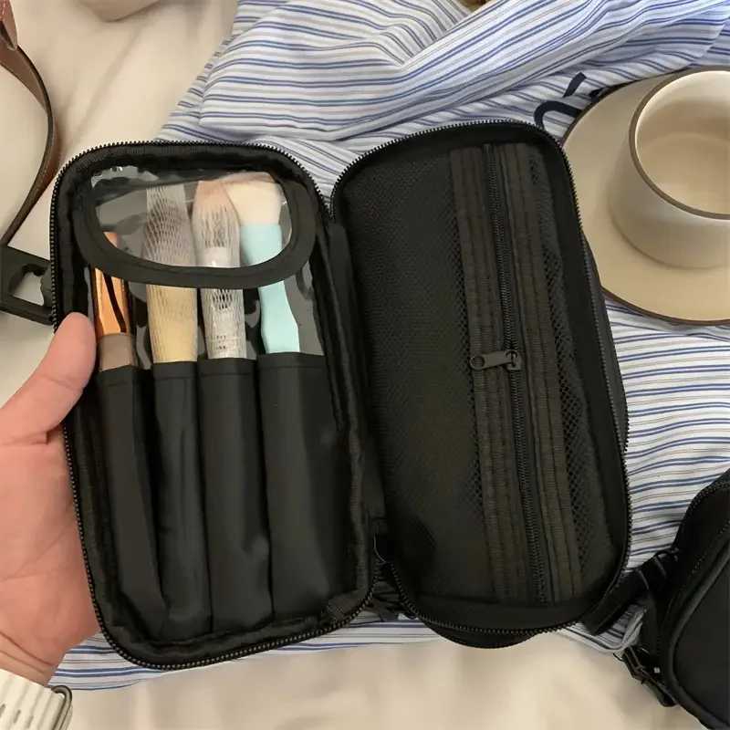 Large Capacity Makeup Bes Storage Bag Double-Zipper Cic Tools Organizer Wide-Open Vertical -Standing B Holder Y250808