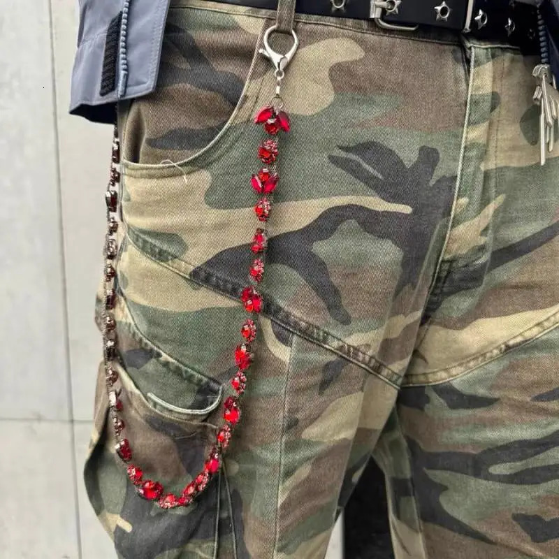 Hip-Hop Punk Style Trouser Chain High-End Blood Gemstone Jeans Accessories 250807