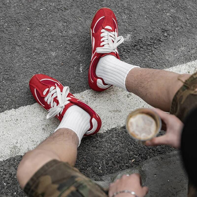 Fashion Red Men's Summer Breathable Casual Sneakers Male Flat Low Cut Designer Man Sports Shoes zapatillas hombre ddmysaturn