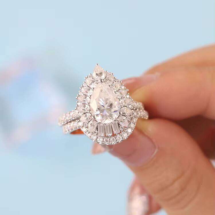 Matching Wedding Ring Sets in 10k/14K/ Gold VVS Moissanite Dia Fine Jewelry for Women Welcome to Customize